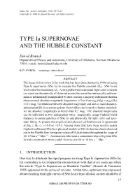 TYPE Ia SUPERNOVAE and the HUBBLE CONSTANT
