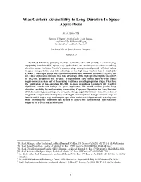 Atlas Centaur Extensibility to Long-Duration In-Space Applications