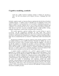 Cognitive Modeling, Symbolic