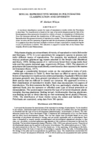 Sexual Reproductive Modes in Polychaetes: Classification and Diversity