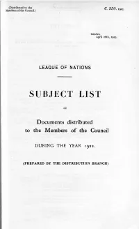 Subject List