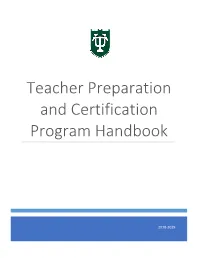 Teacher Preparation and Certification Program Handbook