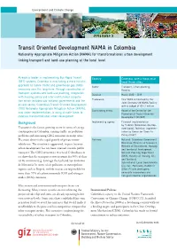 Transit Oriented Development NAMA in Colombia