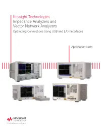 USB and LAN Interfaces for Connecting Measurement Instruments
