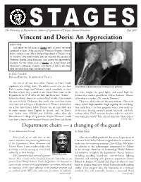 Vincent and Doris: an Appreciation