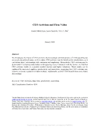 CEO Activism and Firm Value