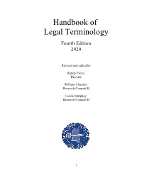 Handbook of Legal Terminology Fourth Edition 2020