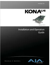 Installation and Operation Guide