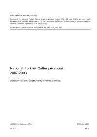 National Portrait Gallery Account 2002-2003