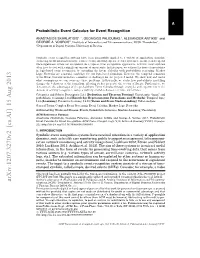 Probabilistic Event Calculus for Event Recognition