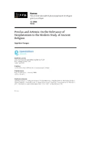 Proclus and Artemis: on the Relevance of Neoplatonism to the Modern Study of Ancient Religion