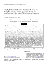 The Hydrothermal Alteration of Carbonatite in the Fen Complex, Norway: Mineralogy, Geochemistry, and Implications for Rare-Earth Element Resource Formation