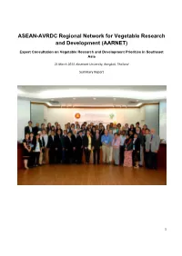 ASEAN-AVRDC Regional Network for Vegetable Research and Development (AARNET)