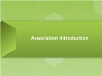 Association Introduction