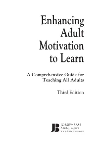 Enhancing Adult Motivation to Learn