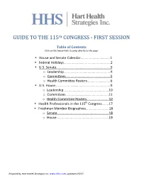 GUIDE to the 115Th CONGRESS