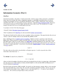 Information Geometry (Part 1)