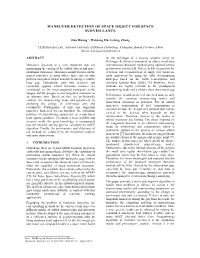 Maneuver Detection of Space Object for Space Surveillance