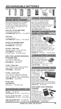 RECHARGEABLE BATTERIES AAA AA C D 9V Pack with Solder Tabs