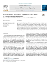 Robust Nanocatalyst Membranes for Degradation of Atrazine in Water T ⁎ H