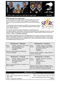 What's in This Issue NZRL Strategic Plan Workshops