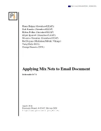 Applying Mix Nets to Email Document