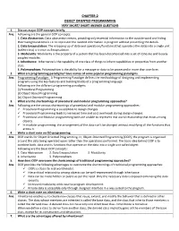 Chapter-2 Object Oriented Programming Very Short/ Short Answer Questions 1