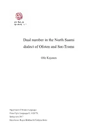 Dual Number in the North Saami Dialect of Ofoten and Sør-Troms