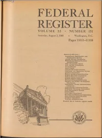 Federal Register Volume 33 • Number 151