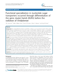 Functional Specialization in Nucleotide Sugar Transporters Occurred Through Differentiation of the Gene Cluster Eama