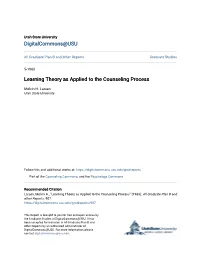 Learning Theory As Applied to the Counseling Process