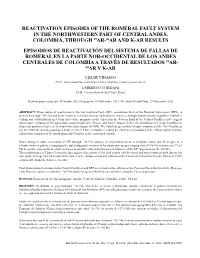 Reactivation Episodes of the Romeral Fault System in the Northwestern Part of Central Andes, Colombia, Through 39Ar-40Ar and K-Ar Results