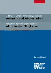 Dictionary on Comprehensive Security in Indonesia: Acronym and Abbreviations