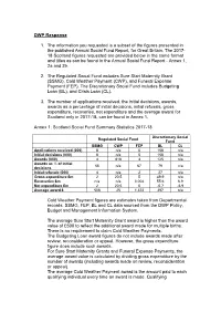 DWP Response 1. the Information You Requested Is a Subset of The