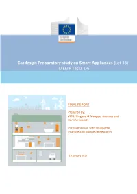 Ecodesign Preparatory Study on Smart Appliances (Lot 33) Meerp Tasks 1-6