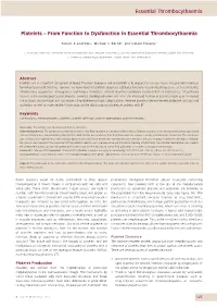 Essential Thrombocythaemia