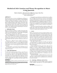 Mediaeval 2020: Emotion and Theme Recognition in Music Using Jamendo