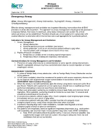Michigan PROCEDURES EMERGENCY AIRWAY