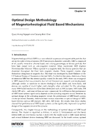 Optimal Design Methodology of Magnetorheological Fluid Based Mechanisms