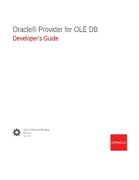 Oracle® Provider for OLE DB Developer's Guide