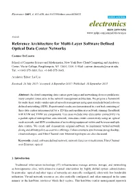 Reference Architecture for Multi-Layer Software Defined Optical Data Center Networks