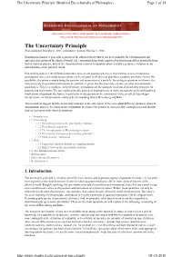 The Uncertainty Principle (Stanford Encyclopedia of Philosophy) Page 1 of 14