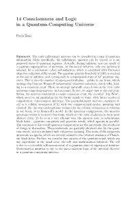 14 Consciousness and Logic in a Quantum-Computing Universe