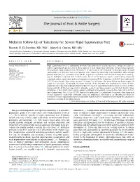 Midterm Follow-Up of Talectomy for Severe Rigid Equinovarus Feet
