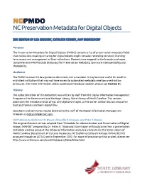 NC Preservation Metadata for Digital Objects