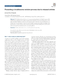 Preventing a Troublesome Revision Process Due to Misused Articles