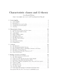 Characteristic Classes and K-Theory Oscar Randal-Williams