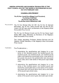 List of Business 12Th February 2020
