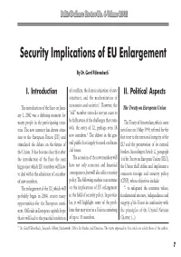 Security Implications of EU Enlargement