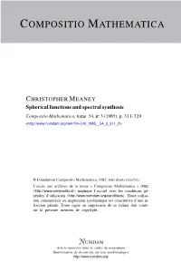 Spherical Functions and Spectral Synthesis Compositio Mathematica, Tome 54, No 3 (1985), P